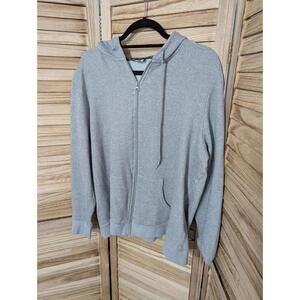 EVERLAST Hoodie Jacket Men 2XL Gray Full Zip Boxing Logo Faded